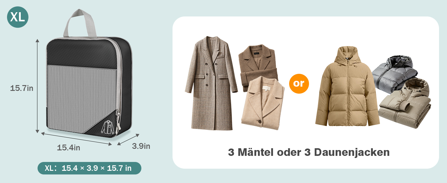 Органайзер для валізи, набір Packing Cubes (9 шт.) з компресією та чохлом для взуття, водонепроникні, дихаючі, сірі (чорні)