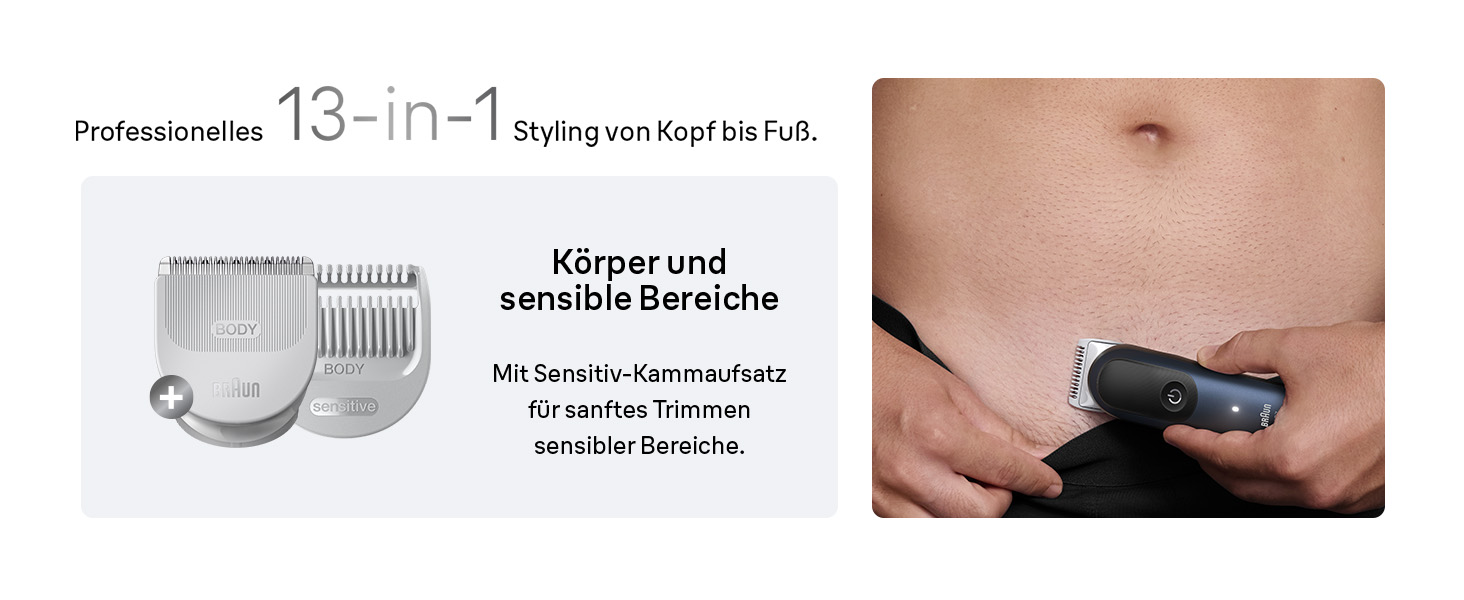 Braun Series 7 All-in-One AIO7545: Триммер для бороди, носа, волосся (13 в 1), сірий. Акумулятор 120 хв, 14 насадок (0.1-21 мм), водонепроникний