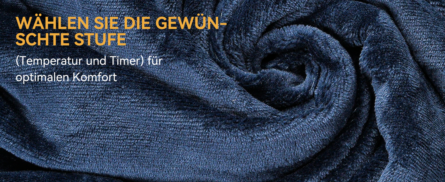 Електрична ковдра Olycism з автовимкненням 160x130 см, 10 режимів нагріву, таймер, захист від перегріву, блакитна