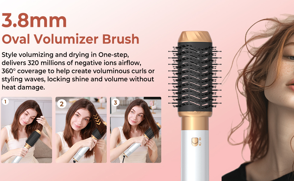 Набір для укладки волосся 5 в 1, Air Styler: фен-щітка, плойка для локонів, автоматична завивка, білий