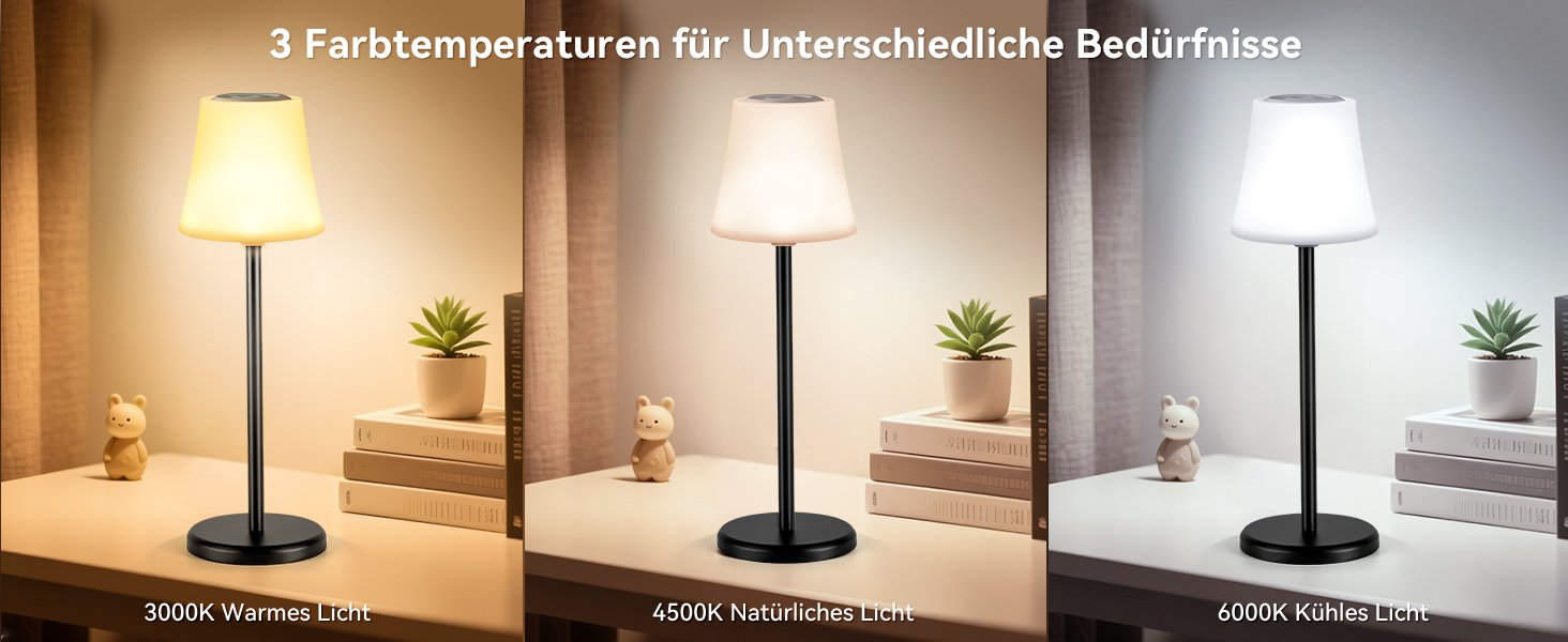 LED настільна лампа акумуляторна 2 шт, біла, IP54, диммування, сенсорне управління, для ресторанів, спальні