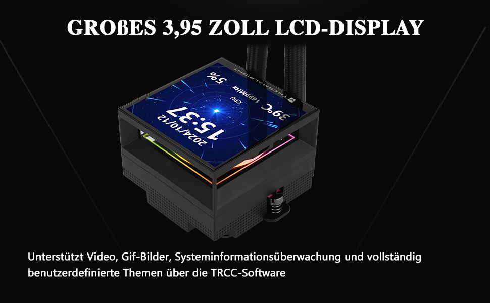 TR Hyper Vision 360 UB ARGB Black: Рідинна система охолодження CPU з LCD-дисплеєм 3.95