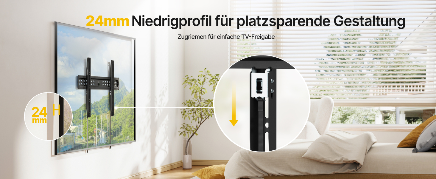 Настінний кронштейн для телевізора monTEK Ultra Slim (43–95 дюймів), фіксований, до 68 кг, VESA 800x400 мм