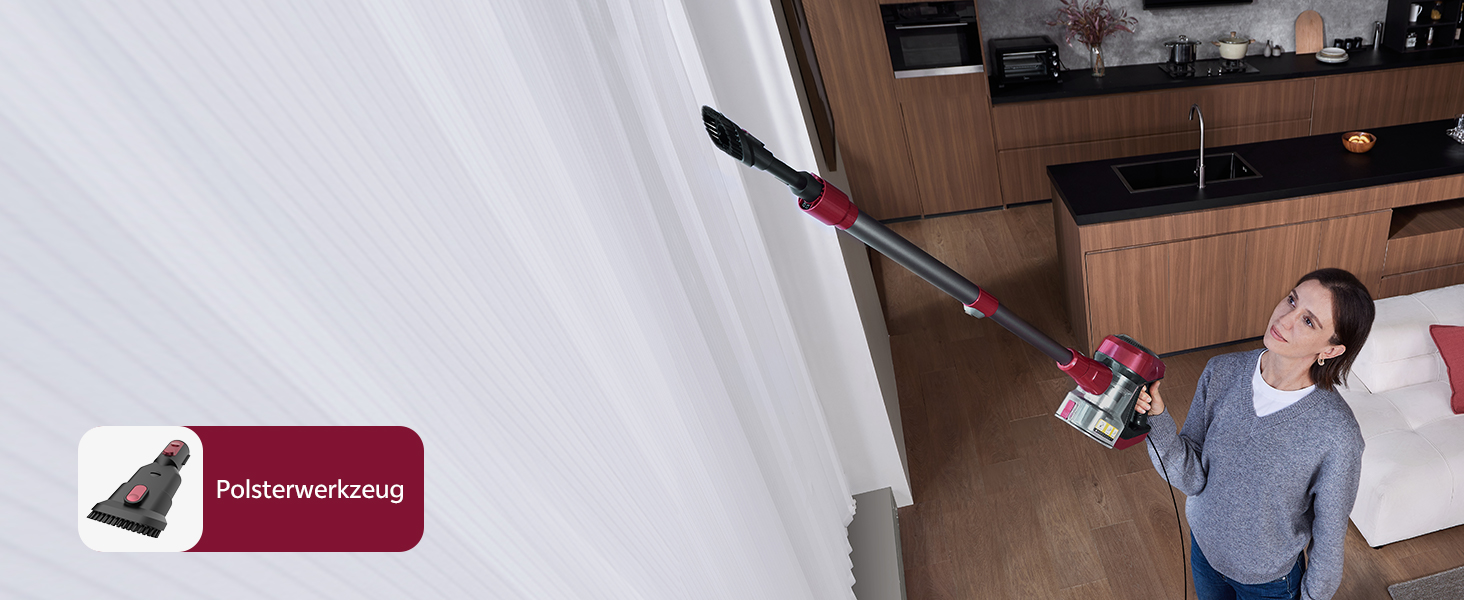 Vexilar Бездротовий пилосос 600W, 60kPa, 6-в-1 з LED, анти-алергенний, для дому та тварин, 7м кабель, легкий