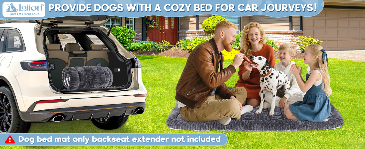 Килимок для собак у машину Loiion, захист заднього сидіння, чорно-білий, 127x62.5 см