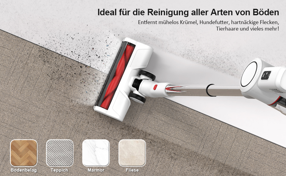 Бездротовий акумуляторний пилосос - потужний вертикальний пилосос для твердих поверхонь та килимів, видаляє шерсть тварин