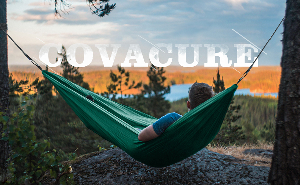 Гамак COVACURE з москітною сіткою для кемпінгу, 2-місний, 350 кг, 290x140 см, ультралегкий, для саду та туризму (зелений)