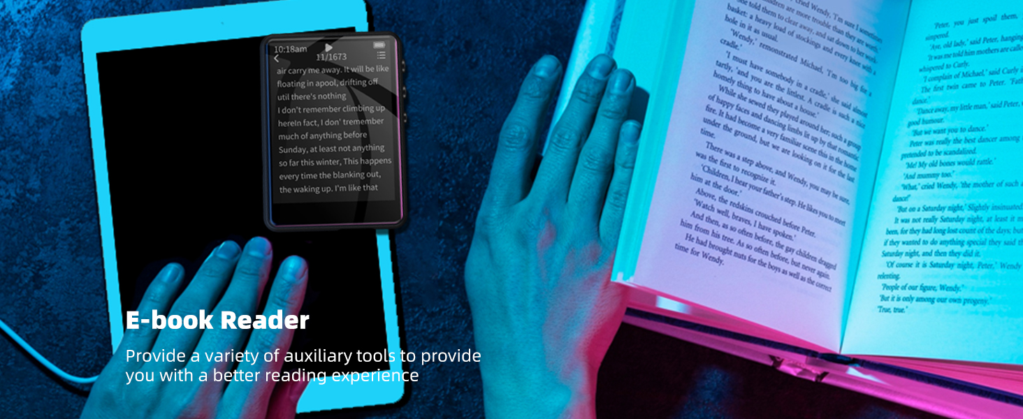 MP3-плеєр 64GB Bluetooth 5.3 з сенсорним екраном 2.4' та динаміком, запис голосу, FM-радіо, Line-in, для дітей, чорний