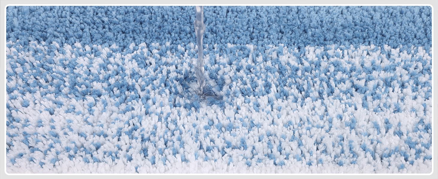 Super Soft Microfiber Bath Mat - Absorbent Non-Slip Bathroom Rug - Washable Shower Mat - 60x90cm Blue