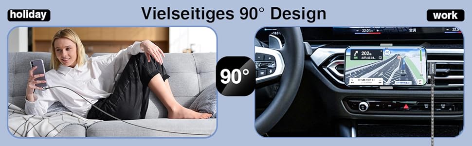 Кабель USB-C на USB-C 100W з кутом 90° для швидкої зарядки, 5A, USB-C PD, з чіпом E-Mark (0.3м) - Macbook, iPad, Samsung, Huawei