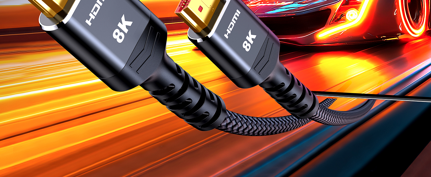 HDMI 2.1 кабель Highwings 3 метри: сертифікований, 8K/10K, 48Gbps, Ultra Highspeed, eARC, HDCP 2.2/2.3, DTS:X, HDR, сумісний з саундбаром, HDTV, монітором