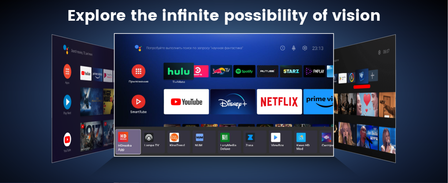 Beamer 25000Lumen 1080P/4K Android TV з автотрапецеїдним виправленням, електричним фокусом, WiFi, Bluetooth, для iPhone/Android/Tablet, білий