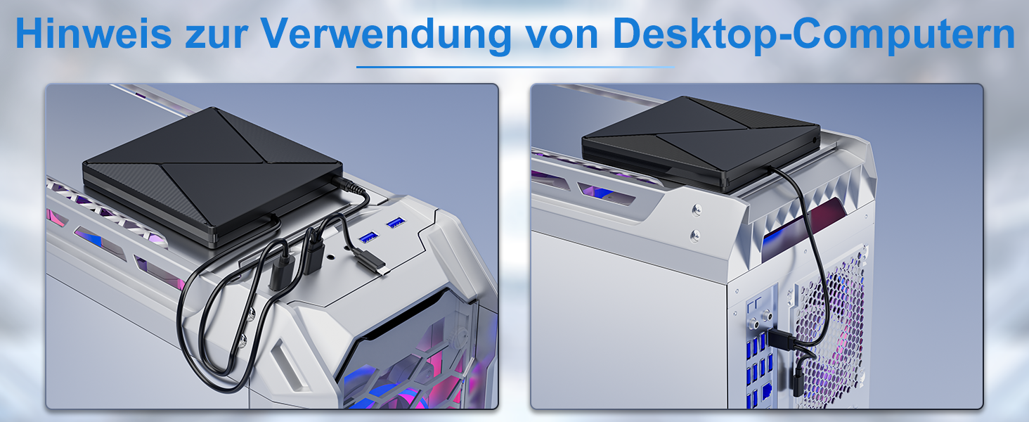 Зовнішній CD/DVD привід USB 3.0 та USB-C, оптичний накопичувач CD/DVD +/-RW ROM для ноутбука, ПК, MacBook, iMac (Windows, MacOS, Linux)
