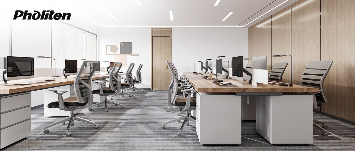 Кріплення для монітора Pholiten 13-32 дюймів: газ, 360° оберт, нахил, VESA 75/100