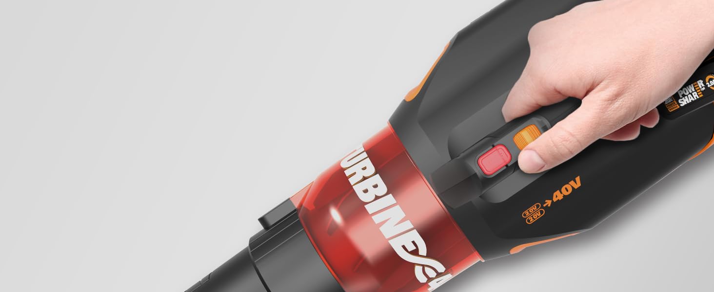 Акумуляторний повітродув WORX WG584E.9 40В, безщітковий двигун, турбінна технологія, 145 км/год, 12 м³/хв, легкий, без акумулятора та зарядки, сумісний з PowerShare