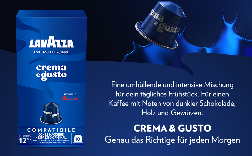 Кава Lavazza Espresso Crema e Gusto вCалюмінієвих капсулах для Nespresso Original, 30 капсул (набір 2х10)