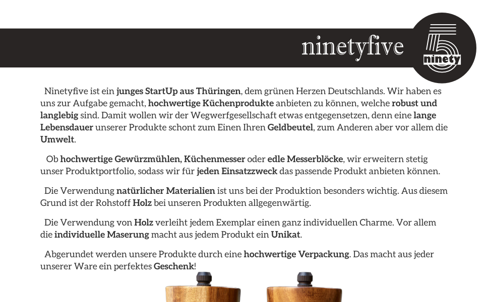 Набір дерев'яних млинів для перцю та солі ninetyfive®, акція з акційного дерева акації, керамічний механізм, 21 см, подарункова упаковка