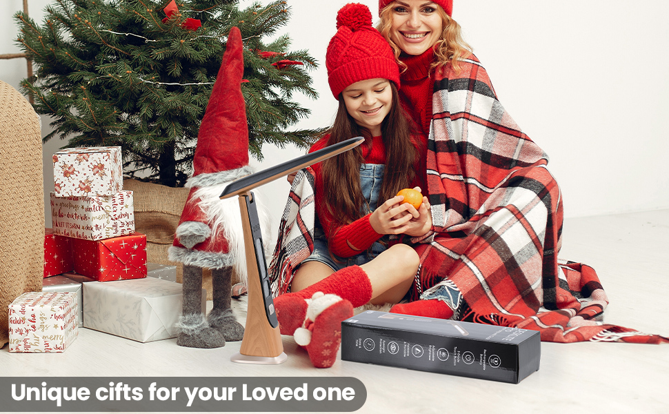 LED настільна лампа на акумуляторі, диммування, USB зарядка, годинник, сенсорне керування, портативна для дому, читання, офісу