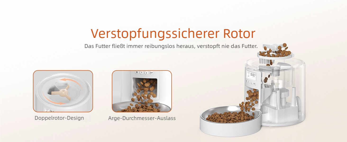 Автомат годування котів 4.2L з програмуванням, з окремою мискою з нержавіючої сталі