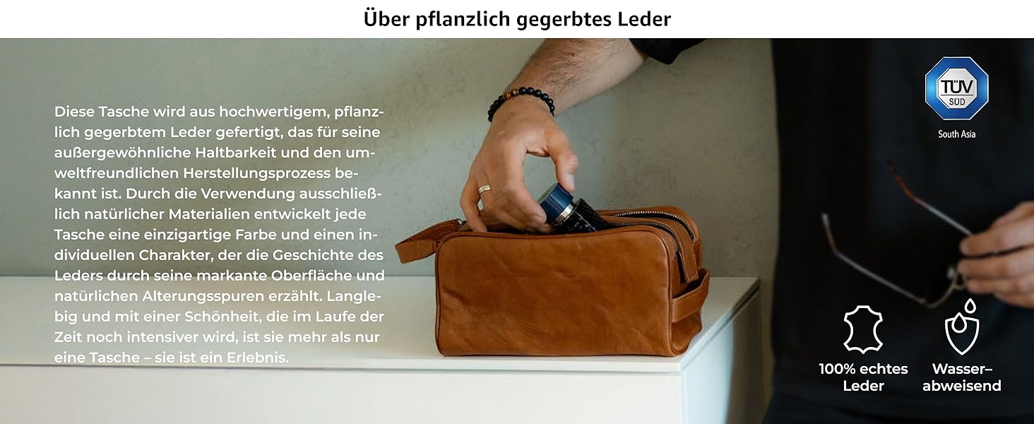 Шкіряна косметичка для подорожей Berliner Bags Vintage Kulturbeutel Tim XL, унісекс несесер для аксесуарів та гігієни, коричневий