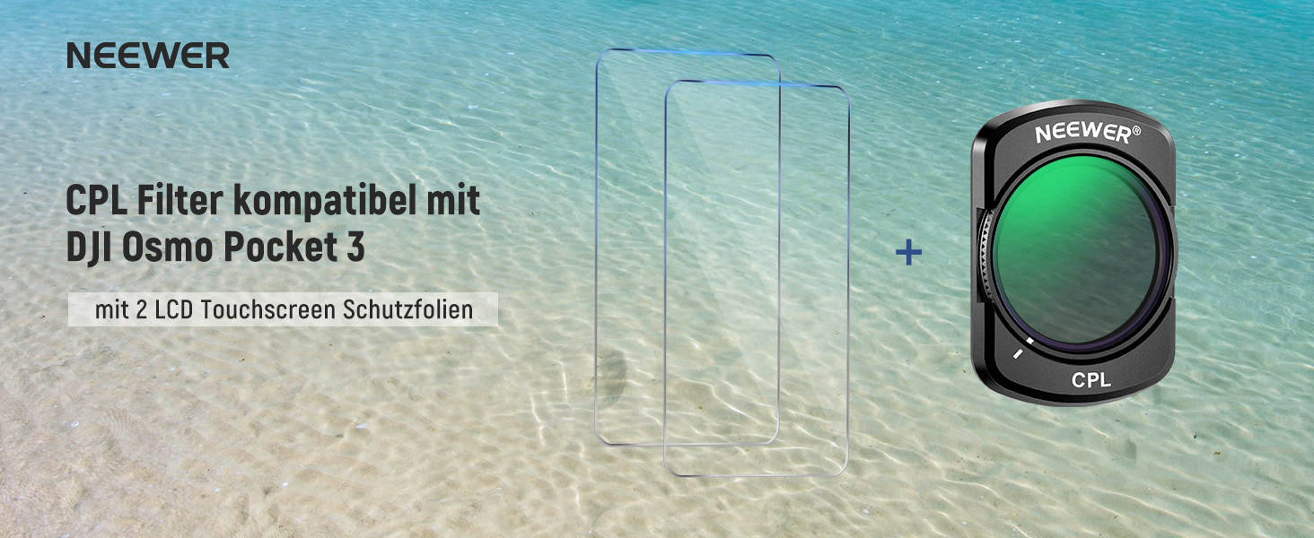 Набір фільтрів NEEWER для DJI Osmo Pocket 3: ND, PL, CPL, UV, Diffusion. Комплект для фото- та відеозйомки
