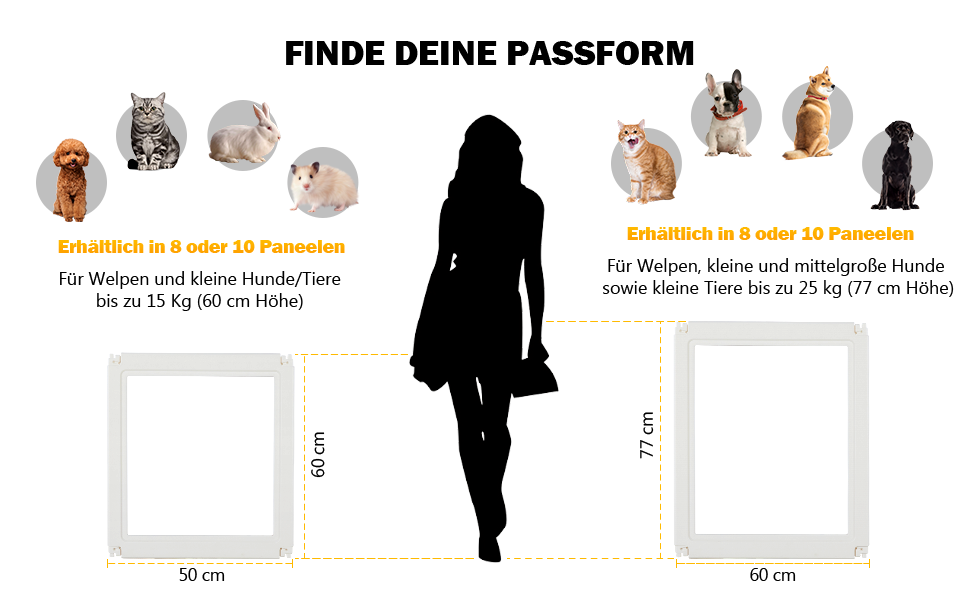 Клітка для цуценят Klarer Acrylplastik: простір для ігор для собак, котів та кроликів, легка збірка, 60 см, 8 шт.