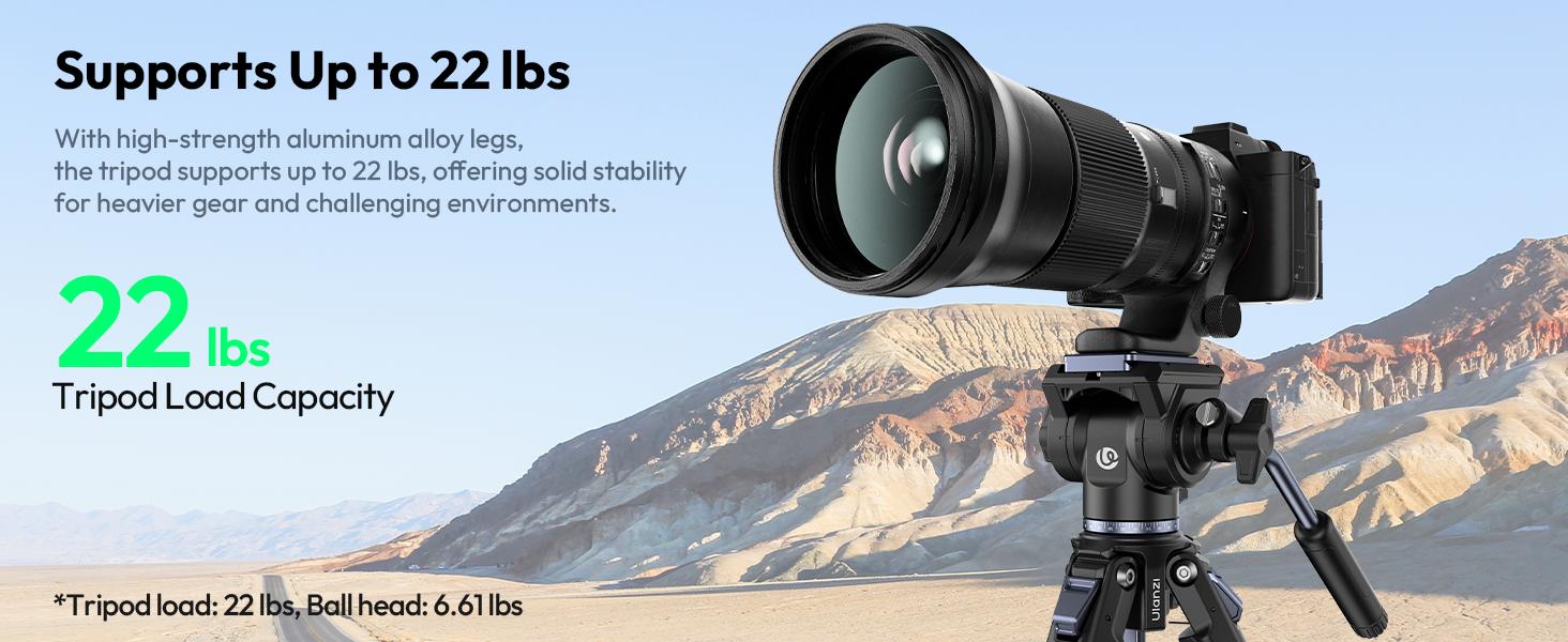 Штатив ULANZI Ombra II 156 см з кульковою головкою 360°, швидкознімною платформою та тримачем для телефону. Підходить для DSLR, Mirrorless камер, смартфонів. Вага 1,21 кг, вантажопідйомність 10 кг. Версія з ручкою на швидкознімній платформі чорного кольору.