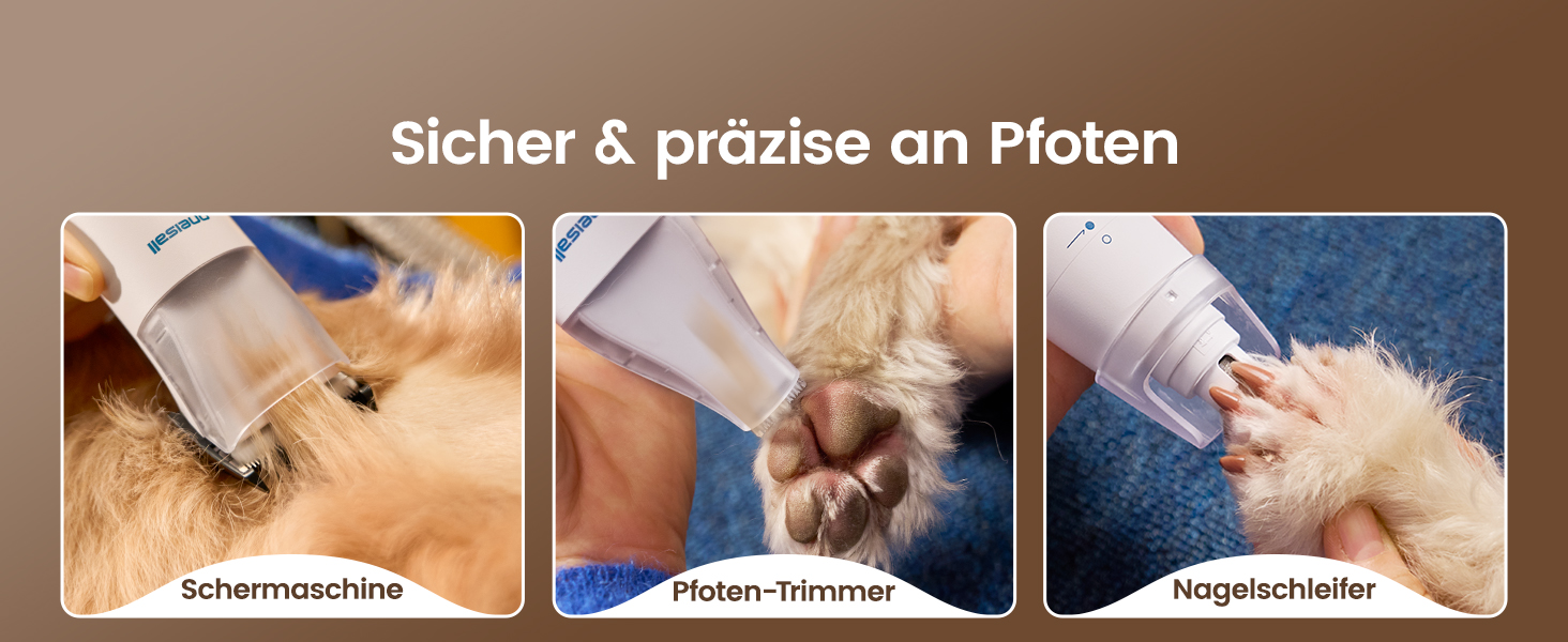 Машинка для стрижки собак Oneisall з пилососом, потужність 12000 Па, видаляє 99.99% шерсті, тиха, для собак та котів, 7 насадок