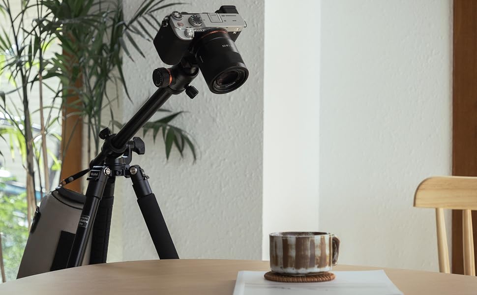 Алюмінієвий штатив-трипод Rollei C5I MAKRO PRO з 3D-кульковим головним, моноподом, тримачем для смартфона та поворотною центральною колоною 90°, чорний