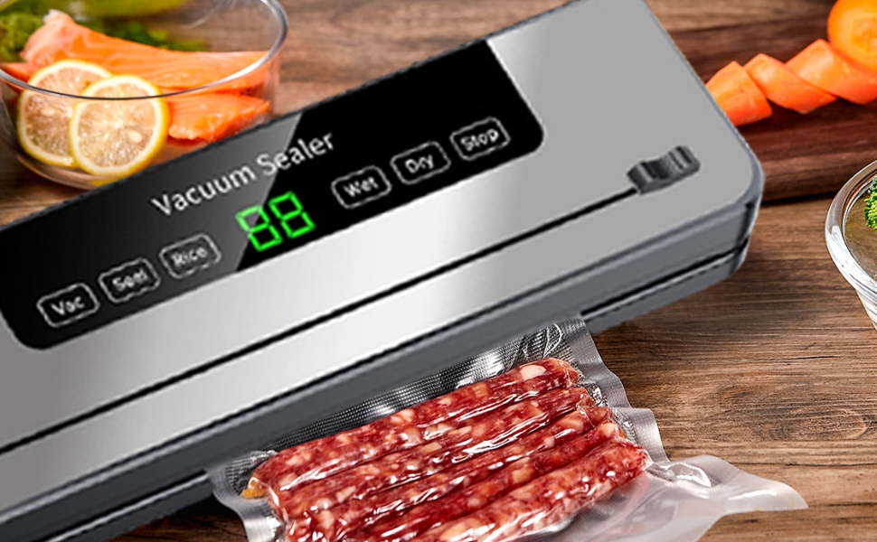 Вакуумний пакувальник Focenat з нарізкою, комплект з 10 пакетами, для зберігання продуктів харчування, міцна зварювальна швейна 30 см