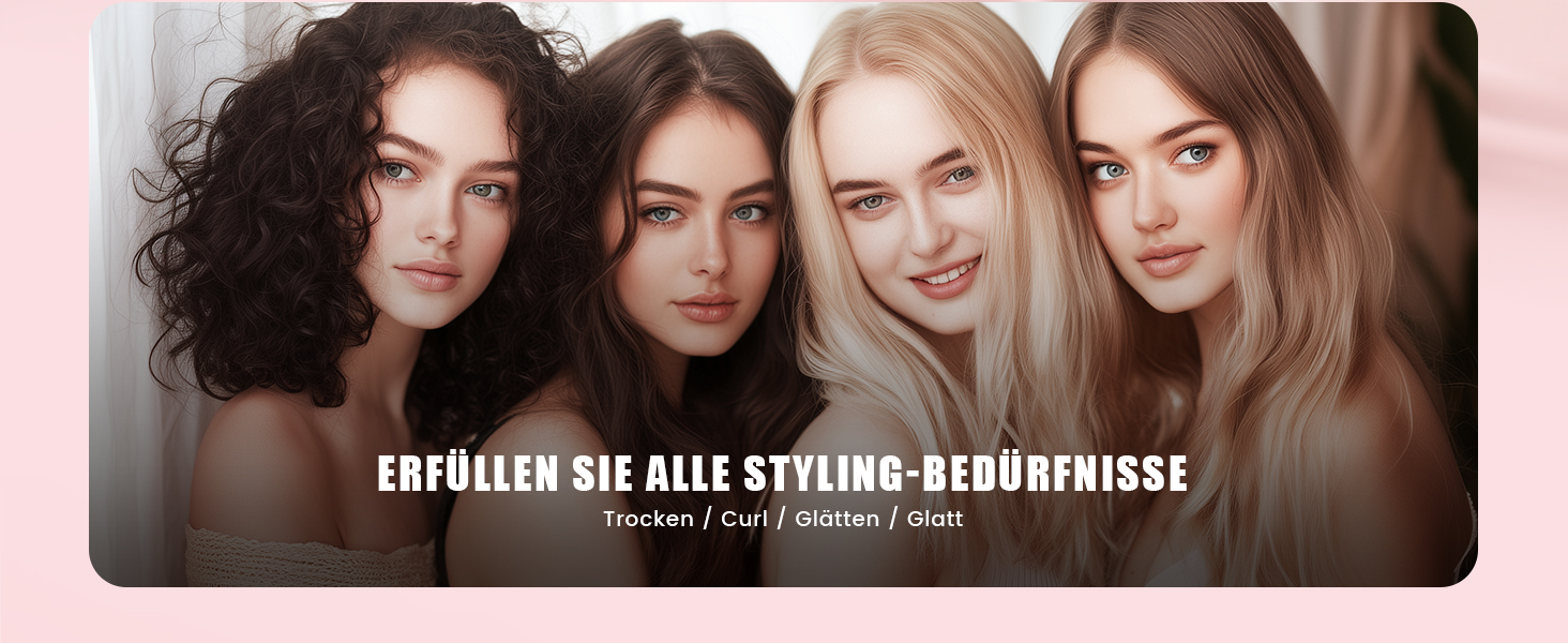 Airstyler 8-в-1: комплект для укладки та сушки волосся з автоматичною завивкою, щіткою, концентратором, дифузором, швидка сушка, без пошкодження волосся, золото