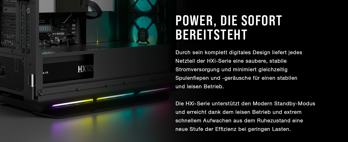 Блок живлення Corsair HX1000i 1200W ATX 3.1 PCIe 5.1, повністю модульний, 80 Plus Platinum, iCUE, чорний