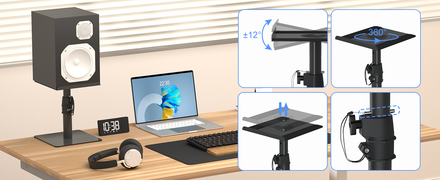 Підставка для колонок Suptek - 2 шт., чорний колір, 20 x 16.5 см, SDM003MB/SDM001T