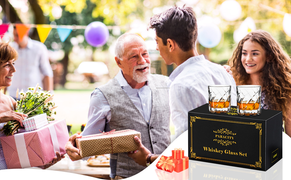 Набір склянок для віскі ParaCity - 2 шт., поворотні, вінтажні, для коктейлів та текіли, набір для бару та вечірок, подарунок для чоловіків