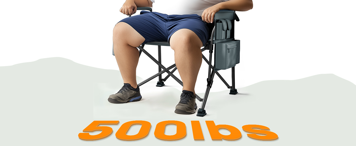 Крісло для кемпінгу Timber Ridge XXL, 230 кг, широке сидіння 62 см, висока спинка, підсклянник, міцні підлокітники для кемпінгу, пікніка, саду та балкону