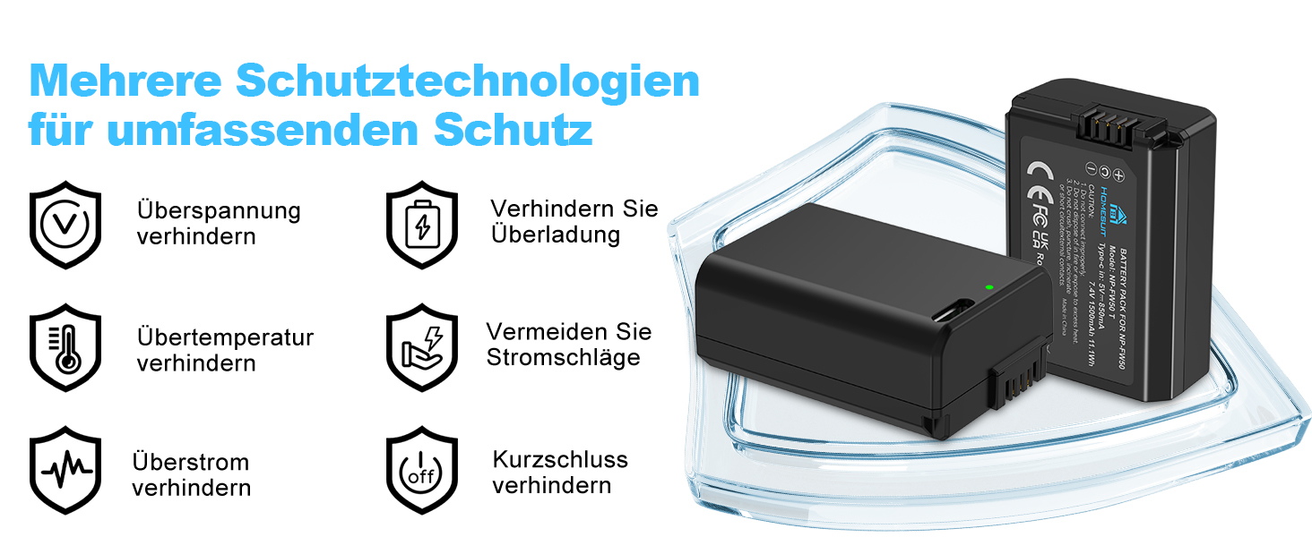Набір акумуляторів NP-FW50 1300mAh 2 шт. та зарядний пристрій LCD для Sony ZV-E10, A6000, A6300, A6400, A6500, A5100, A5000, A7, A7II, A7R, A7RII, A7SII, 7RM2, 7SM2, 7M2, A55, RX10 II III IV, NEX-3/5/6/7, NEX-F3