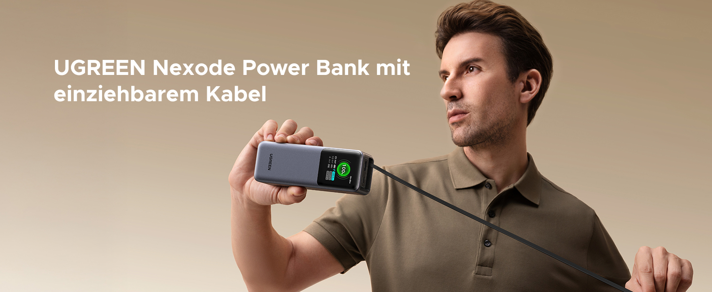 Power Bank UGREEN Nexode 20000mAh, 165W, Кабель 65см, Сумісний з iPhone, Galaxy, MacBook, Dell