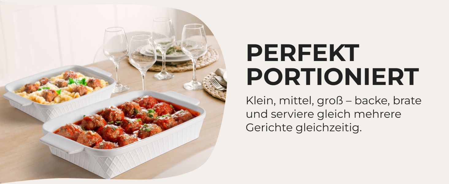 Набір форм для запікання Miamio Palmanova (3 шт.) з кераміки, прямокутні, 850 мл, 1650 мл, 2900 мл. Підходять для тірамісу, лазаньї. Можна мити в посудомийній машині та використовувати в духовці.