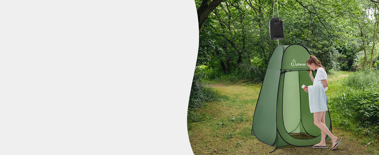 WolfWise Pop-Up Privacy Tent - Portable Camping Shower & Toilet Tent - Outdoor Changing Room & WC Shelter for Hiking, Beach & Travel