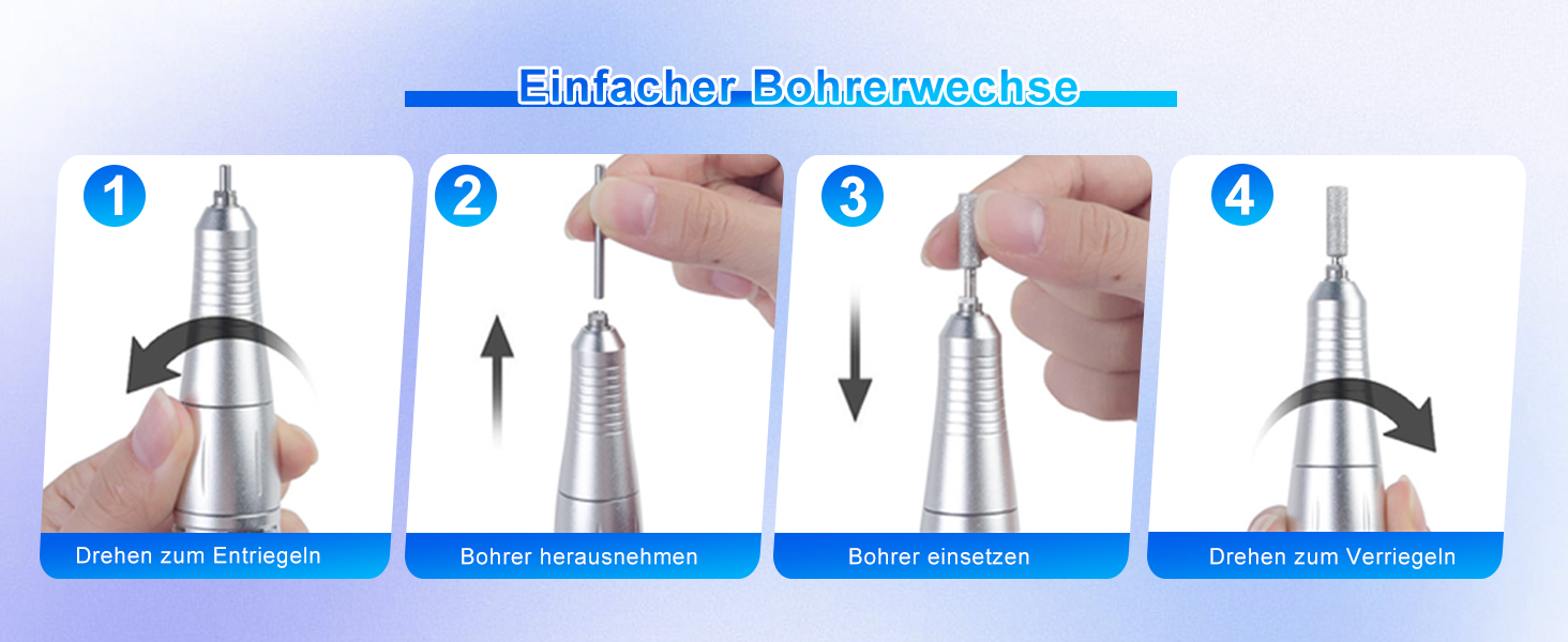 Електричний фрезер для нігтів CozyZen Professional: набір для манікюру та педикюру з LCD-дисплеєм, 45000 об/хв, для акрилу та гелю