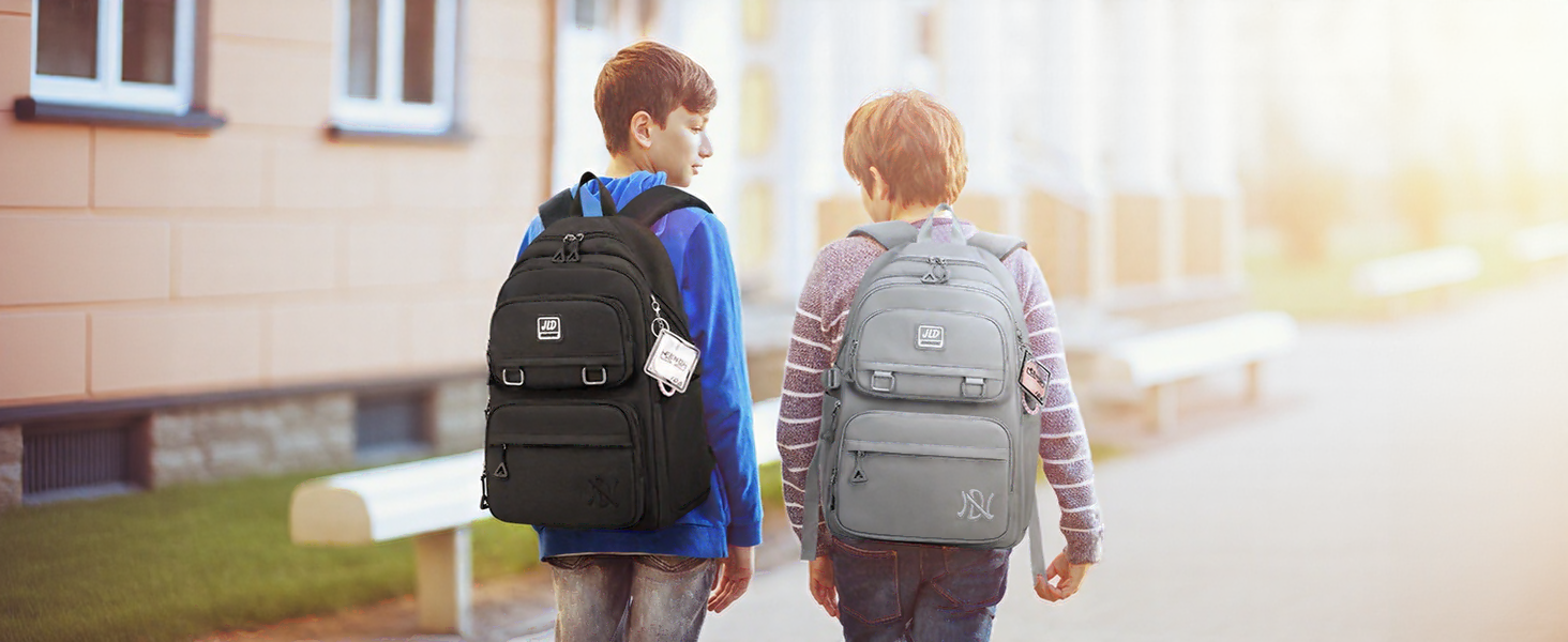 Шкільний рюкзак JANSBEN: водонепроникний, для підлітків, з відділенням для ноутбука, 30L, нейлон, фіолетовий