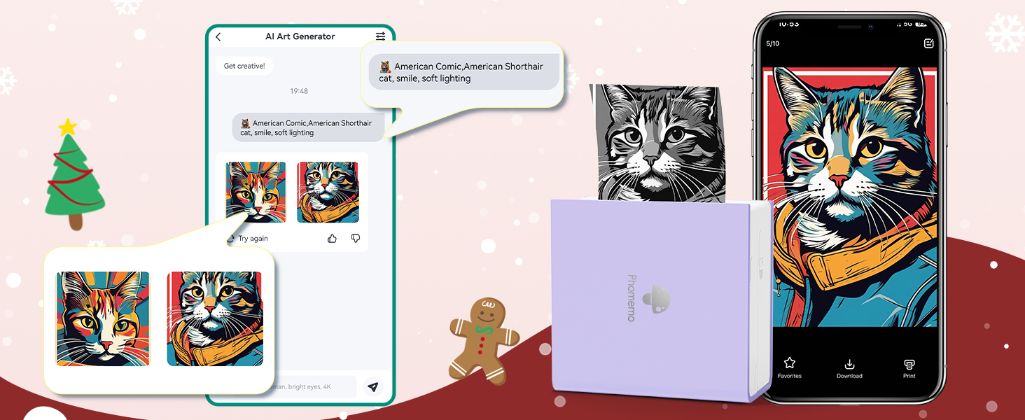 Phomemo Mini Drucker: Портативний термальний фотодрук, USB, сумісний з Android/iOS, для щоденників, навчання, DIY, зелений, M02, з рулоном паперу