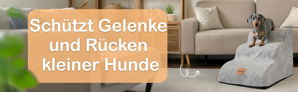 Східці для собак Pawesome: 3 сходинки, 40 см, для маленьких собак та котів, миються