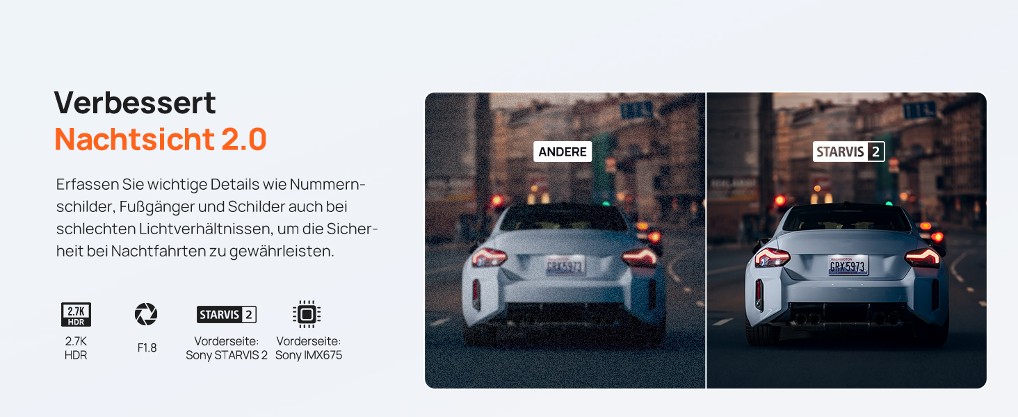Відеореєстратор 70mai Dashcam A510 (передній+задній) 2.7K+1080P STARVIS, HDR, GPS, ADAS, 4G LTE, паркувальний режим, керування через додаток, 64GB SD карта