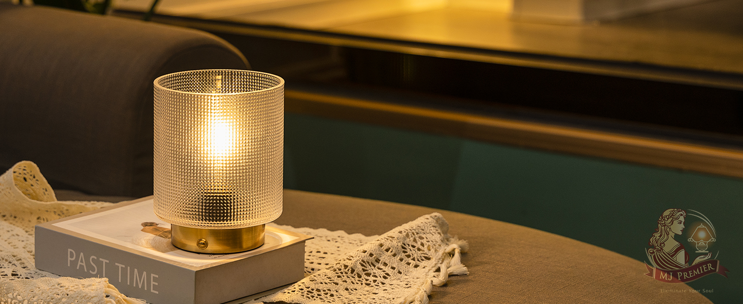 Бездротова настільна лампа з таймером, вінтажний дизайн, LED, скло, для дому та вулиці, диммування, сірий колір, розмір L