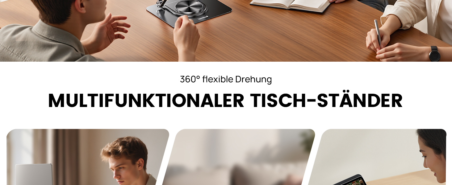 Підставка для ноутбука Lamicall, регульована - 360° обертання, складна, алюмінієва - для столу/офісу, універсальна ергономічна підставка для Macbook Pro Air, 10-17,3' (чорний)