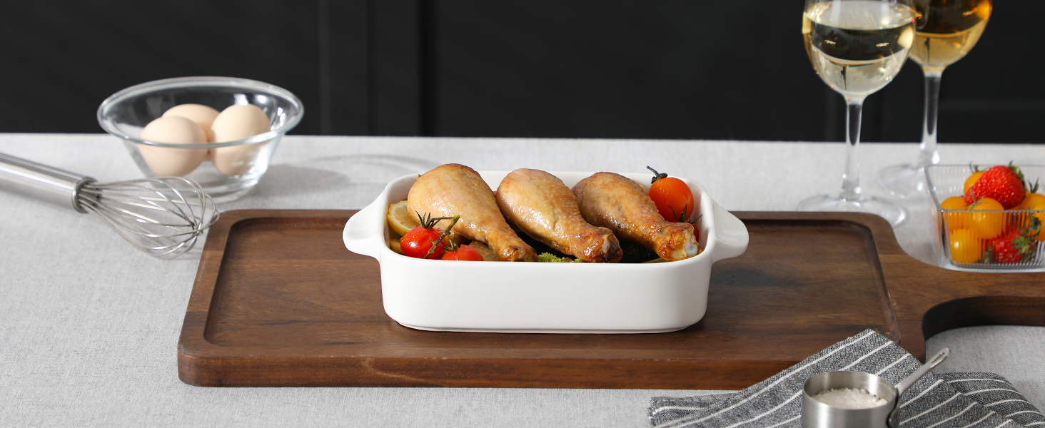 MALACASA Набір форм для запікання Bake.Bake, 3 шт. (порцеляна) - набір для випічки, каструль, тарілки, супові тарілки, білий