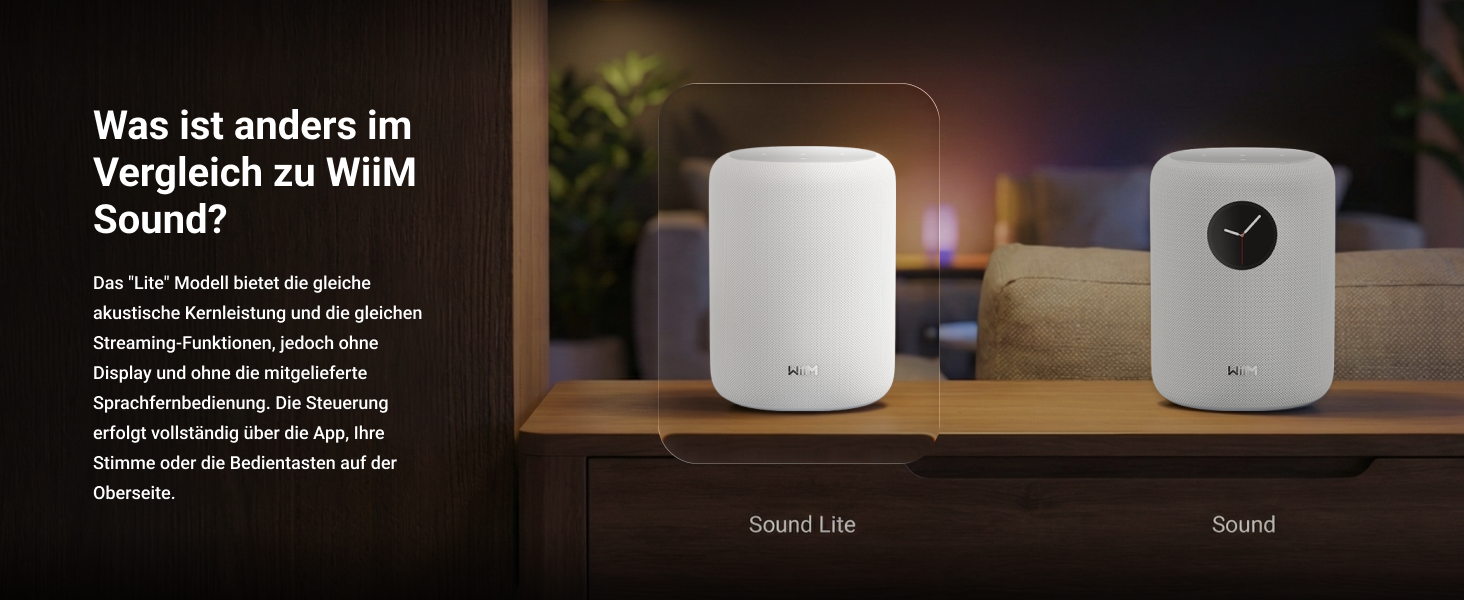 WiiM Sound Lite – Розумна колонка з Alexa, Wi-Fi 6E, Bluetooth 5.3, Hi-Res 24-bit/192kHz, AI RoomFit, 100W, для ПК та TV, Біла