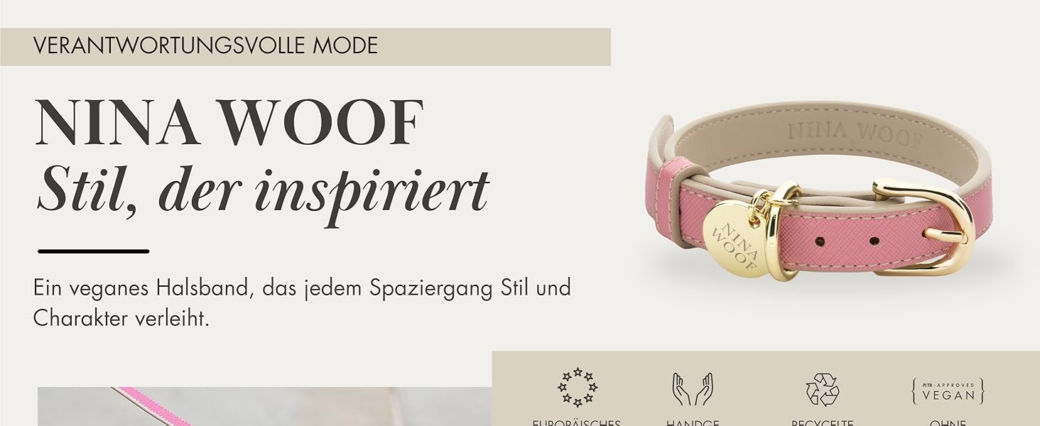 Нашийник для собак Nina Woof Milan з веганської шкіри, м'який, регульований, з крокодиловим тисненням, фіолетовий, розмір M, обхват шиї 38–48 см