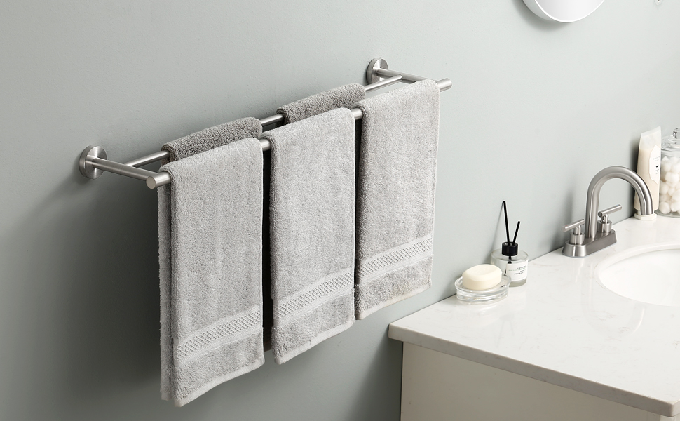 Тримач для рушників KES, подвійний, з нержавіючої сталі SUS304, 60 см, настінний, A2001S60